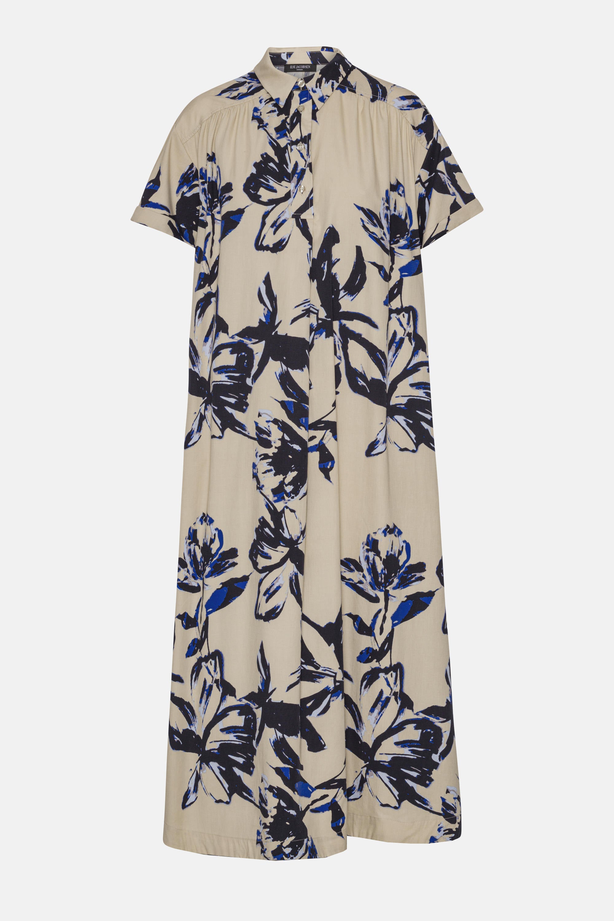 Lang Kjole A-linje - Sand Artsy Stroke Flower